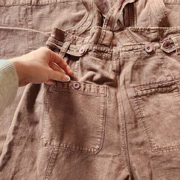 Free People Think About Me Overalls Size Small in Washed Mauve - Picture 7 of 9